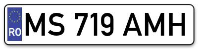 Placuta inmatriculare numar auto  MS-719-AMH, MS 719 AMH, MS719AMH