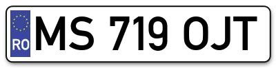 Placuta inmatriculare numar auto  MS-719-OJT, MS 719 OJT, MS719OJT
