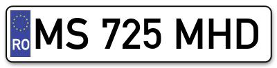 Placuta inmatriculare numar auto  MS-725-MHD, MS 725 MHD, MS725MHD