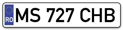 Placuta inmatriculare numar auto  MS-727-CHB, MS 727 CHB, MS727CHB