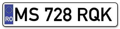 Placuta inmatriculare numar auto  MS-728-RQK, MS 728 RQK, MS728RQK