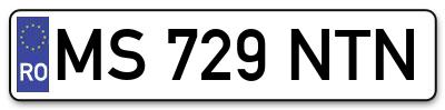 Placuta inmatriculare numar auto  MS-729-NTN, MS 729 NTN, MS729NTN