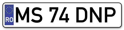 Placuta inmatriculare numar auto  MS-74-DNP, MS 74 DNP, MS74DNP