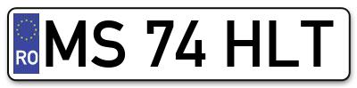 Placuta inmatriculare numar auto  MS-74-HLT, MS 74 HLT, MS74HLT