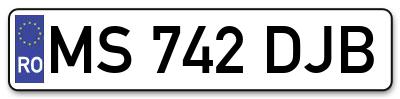 Placuta inmatriculare numar auto  MS-742-DJB, MS 742 DJB, MS742DJB