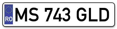 Placuta inmatriculare numar auto  MS-743-GLD, MS 743 GLD, MS743GLD