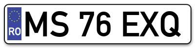 Placuta inmatriculare numar auto  MS-76-EXQ, MS 76 EXQ, MS76EXQ