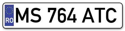 Placuta inmatriculare numar auto  MS-764-ATC, MS 764 ATC, MS764ATC