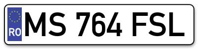 Placuta inmatriculare numar auto  MS-764-FSL, MS 764 FSL, MS764FSL