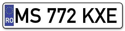 Placuta inmatriculare numar auto  MS-772-KXE, MS 772 KXE, MS772KXE