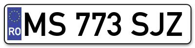 Placuta inmatriculare numar auto  MS-773-SJZ, MS 773 SJZ, MS773SJZ