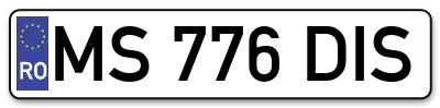 Placuta inmatriculare numar auto  MS-776-DIS, MS 776 DIS, MS776DIS
