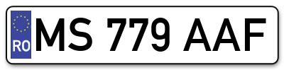 Placuta inmatriculare numar auto  MS-779-AAF, MS 779 AAF, MS779AAF