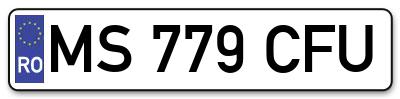 Placuta inmatriculare numar auto  MS-779-CFU, MS 779 CFU, MS779CFU