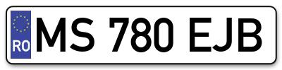 Placuta inmatriculare numar auto  MS-780-EJB, MS 780 EJB, MS780EJB