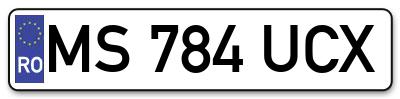 Placuta inmatriculare numar auto  MS-784-UCX, MS 784 UCX, MS784UCX