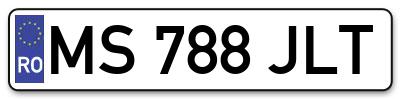 Placuta inmatriculare numar auto  MS-788-JLT, MS 788 JLT, MS788JLT