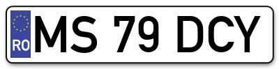 Placuta inmatriculare numar auto  MS-79-DCY, MS 79 DCY, MS79DCY