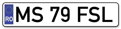 Placuta inmatriculare numar auto  MS-79-FSL, MS 79 FSL, MS79FSL
