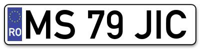 Placuta inmatriculare numar auto  MS-79-JIC, MS 79 JIC, MS79JIC