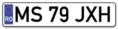 Placuta inmatriculare numar auto  MS-79-JXH, MS 79 JXH, MS79JXH