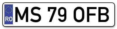 Placuta inmatriculare numar auto  MS-79-OFB, MS 79 OFB, MS79OFB