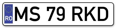 Placuta inmatriculare numar auto  MS-79-RKD, MS 79 RKD, MS79RKD
