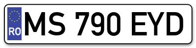 Placuta inmatriculare numar auto  MS-790-EYD, MS 790 EYD, MS790EYD