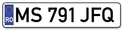 Placuta inmatriculare numar auto  MS-791-JFQ, MS 791 JFQ, MS791JFQ