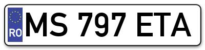 Placuta inmatriculare numar auto  MS-797-ETA, MS 797 ETA, MS797ETA