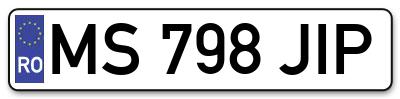 Placuta inmatriculare numar auto  MS-798-JIP, MS 798 JIP, MS798JIP