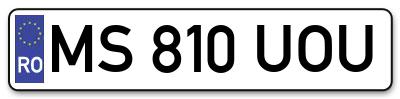 Placuta inmatriculare numar auto  MS-810-UOU, MS 810 UOU, MS810UOU