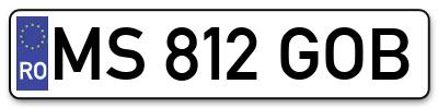 Placuta inmatriculare numar auto  MS-812-GOB, MS 812 GOB, MS812GOB