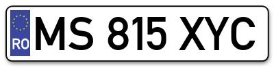Placuta inmatriculare numar auto  MS-815-XYC, MS 815 XYC, MS815XYC
