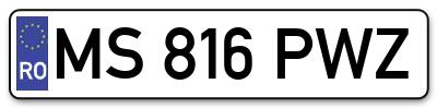 Placuta inmatriculare numar auto  MS-816-PWZ, MS 816 PWZ, MS816PWZ