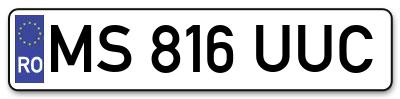 Placuta inmatriculare numar auto  MS-816-UUC, MS 816 UUC, MS816UUC