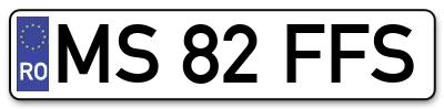 Placuta inmatriculare numar auto  MS-82-FFS, MS 82 FFS, MS82FFS