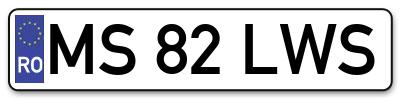 Placuta inmatriculare numar auto  MS-82-LWS, MS 82 LWS, MS82LWS