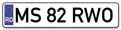 Placuta inmatriculare numar auto  MS-82-RWO, MS 82 RWO, MS82RWO
