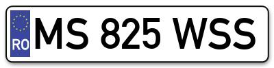 Placuta inmatriculare numar auto  MS-825-WSS, MS 825 WSS, MS825WSS