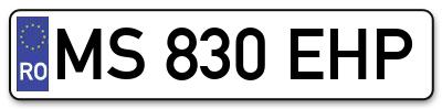 Placuta inmatriculare numar auto  MS-830-EHP, MS 830 EHP, MS830EHP