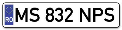 Placuta inmatriculare numar auto  MS-832-NPS, MS 832 NPS, MS832NPS
