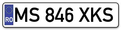 Placuta inmatriculare numar auto  MS-846-XKS, MS 846 XKS, MS846XKS