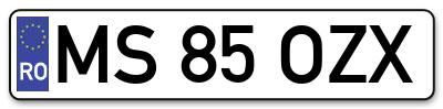 Placuta inmatriculare numar auto  MS-85-OZX, MS 85 OZX, MS85OZX