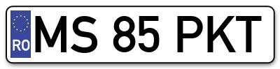 Placuta inmatriculare numar auto  MS-85-PKT, MS 85 PKT, MS85PKT