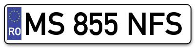 Placuta inmatriculare numar auto  MS-855-NFS, MS 855 NFS, MS855NFS