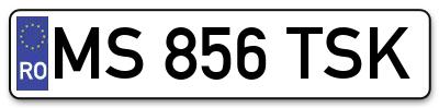 Placuta inmatriculare numar auto  MS-856-TSK, MS 856 TSK, MS856TSK