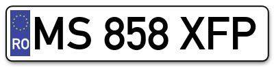 Placuta inmatriculare numar auto  MS-858-XFP, MS 858 XFP, MS858XFP