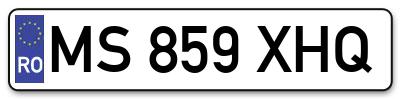 Placuta inmatriculare numar auto  MS-859-XHQ, MS 859 XHQ, MS859XHQ