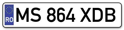 Placuta inmatriculare numar auto  MS-864-XDB, MS 864 XDB, MS864XDB